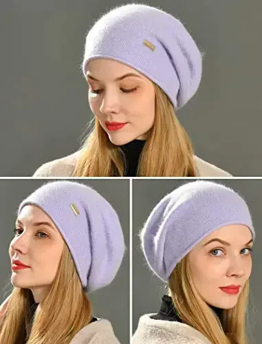 jaxmonoy Slouchy Knit Beanie Hat for Women Winter Soft Warm Ladies Laightweight Slouch Knitted Skull Beanies Cap - 3