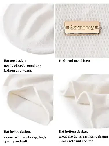 jaxmonoy Slouchy Knit Beanie Hat for Women Winter Soft Warm Ladies Laightweight Slouch Knitted Skull Beanies Cap - 3