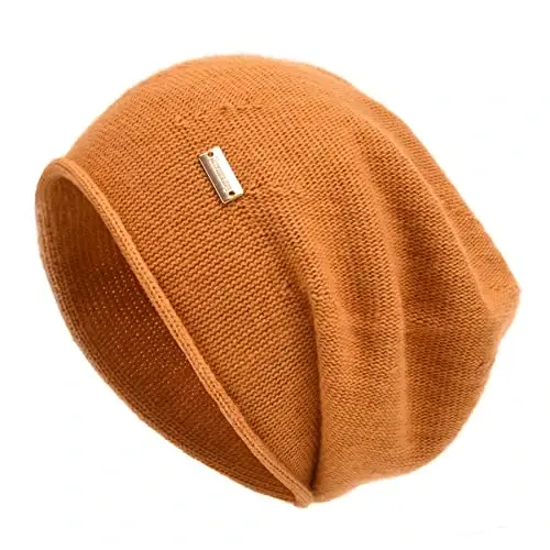 jaxmonoy Slouchy Knit Beanie Hat for Women Winter Soft Warm Ladies Laightweight Slouch Knitted Skull Beanies Cap - JAXMONOY