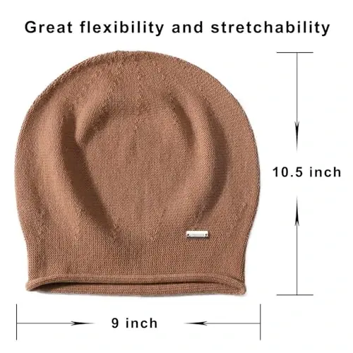 jaxmonoy Slouchy Knit Beanie Hat for Women Winter Soft Warm Ladies Laightweight Slouch Knitted Skull Beanies Cap - 4