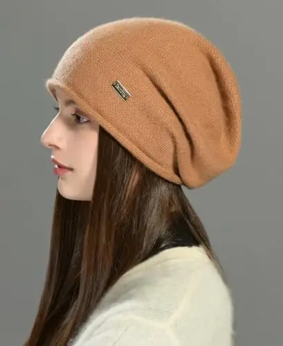 jaxmonoy Slouchy Knit Beanie Hat for Women Winter Soft Warm Ladies Laightweight Slouch Knitted Skull Beanies Cap - 5