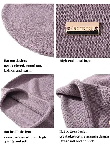 jaxmonoy Slouchy Knit Beanie Hat for Women Winter Soft Warm Ladies Laightweight Slouch Knitted Skull Beanies Cap - 3