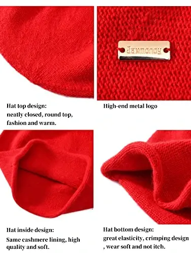 jaxmonoy Slouchy Knit Beanie Hat for Women Winter Soft Warm Ladies Laightweight Slouch Knitted Skull Beanies Cap - 4