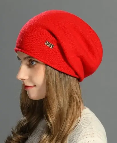 jaxmonoy Slouchy Knit Beanie Hat for Women Winter Soft Warm Ladies Laightweight Slouch Knitted Skull Beanies Cap - 5