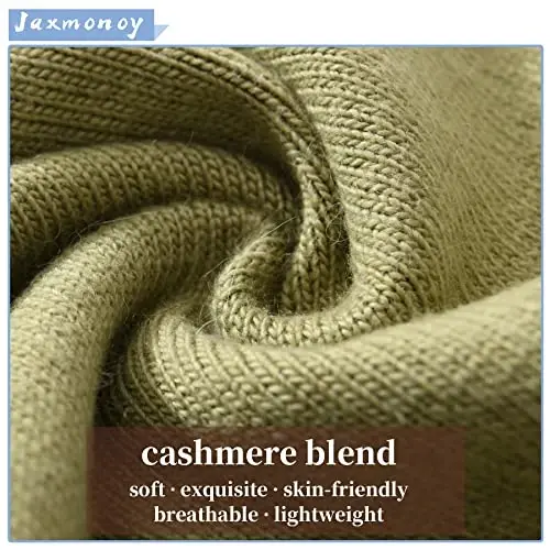 jaxmonoy Slouchy Knit Beanies Winter Hats for Women Men Soft Warm Reversible Slouch Cuffed Skull Knitted Beanie Cap - 2