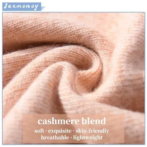 jaxmonoy Slouchy Knit Beanies Winter Hats for Women Men Soft Warm Reversible Slouch Cuffed Skull Knitted Beanie Cap - 3