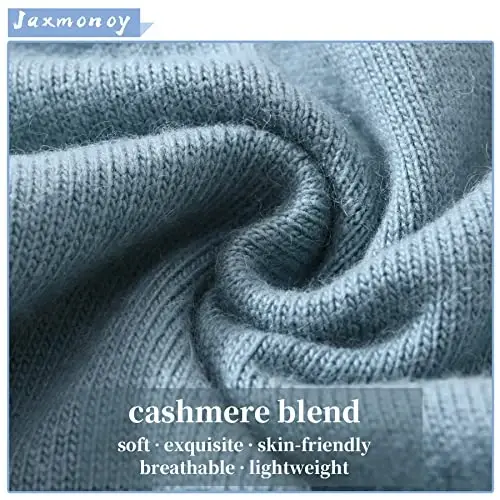 jaxmonoy Slouchy Knit Beanies Winter Hats for Women Men Soft Warm Reversible Slouch Cuffed Skull Knitted Beanie Cap - 2