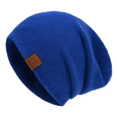 jaxmonoy Slouchy Knit Beanies Winter Hats for Women Men Soft Warm Reversible Slouch Cuffed Skull Knitted Beanie Cap 