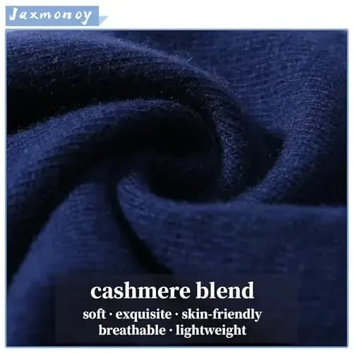 jaxmonoy Slouchy Knit Beanies Winter Hats for Women Men Soft Warm Reversible Slouch Cuffed Skull Knitted Beanie Cap - 3