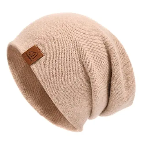 jaxmonoy Slouchy Knit Beanies Winter Hats for Women Men Soft Warm Reversible Slouch Cuffed Skull Knitted Beanie Cap - 1