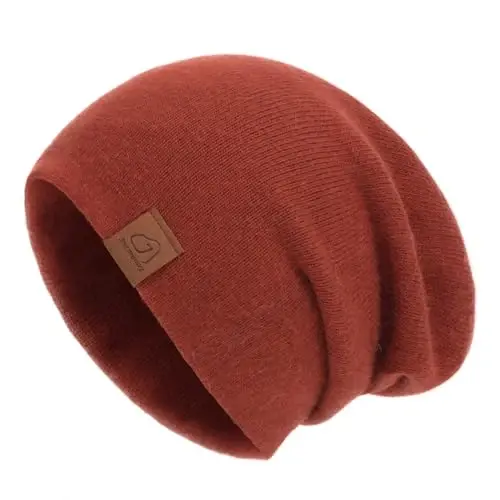 jaxmonoy Slouchy Knit Beanies Winter Hats for Women Men Soft Warm Reversible Slouch Cuffed Skull Knitted Beanie Cap 