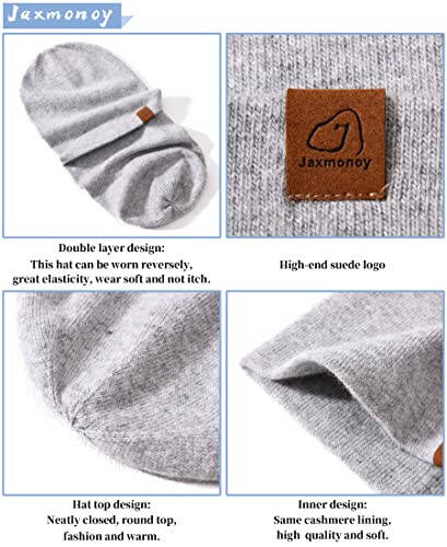 jaxmonoy Wool CasModazoneere Slouchy Knit Beanies Winter Hats for Women Soft Warm Double Layer Reversible Slouch Skull Beanie Cap - 6