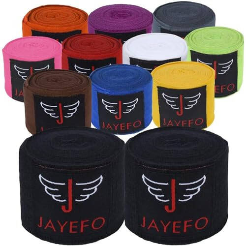 Jayefo Sports Hand Wraps 180 Inches Inner Boxing Gloves Martial Arts Wraps for Men & Women Boxing MMA Kickboxing Muay Thai - Pair - 1