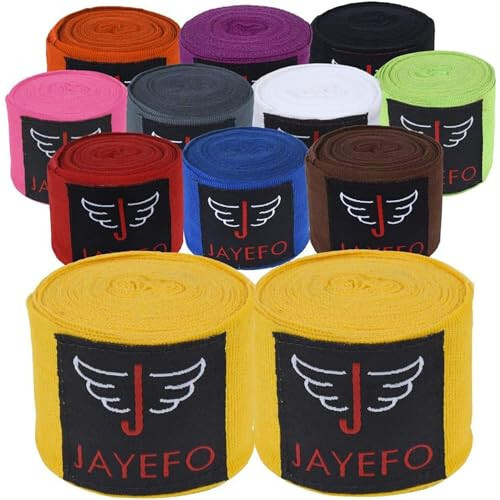 Jayefo Sports Hand Wraps 180 Inches Inner Boxing Gloves Martial Arts Wraps for Men & Women Boxing MMA Kickboxing Muay Thai - PAIR - 1