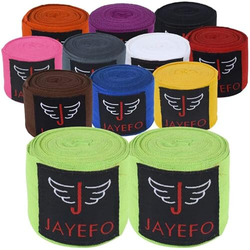 Jayefo Sports Hand Wraps 180 Inches Inner Boxing Gloves Martial Arts Wraps for Men & Women Boxing MMA Kickboxing Muay Thai - Pair - 1