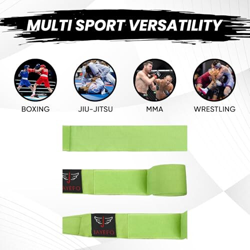 Jayefo Sports Hand Wraps 180 Inches Inner Boxing Gloves Martial Arts Wraps for Men & Women Boxing MMA Kickboxing Muay Thai - Pair - 5