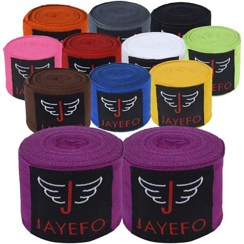 Jayefo Sports Hand Wraps 180 Inches Inner Boxing Gloves Martial Arts Wraps for Men & Women Boxing MMA Kickboxing Muay Thai - Pair - 1