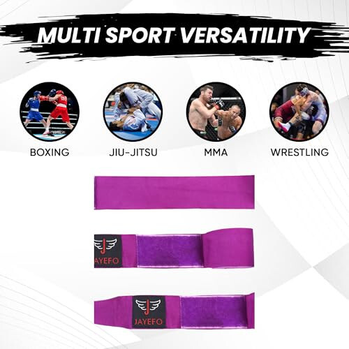 Jayefo Sports Hand Wraps 180 Inches Inner Boxing Gloves Martial Arts Wraps for Men & Women Boxing MMA Kickboxing Muay Thai - Pair - 5