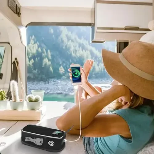 JAYOBGO Anker Prime Power Bank (27,650mAh) uchun mos keladigan g'ilof, qo'shimcha to'r cho'ntagi bilan portativ saqlash quvvati bank qopqog'i, Anker 250W uchun sayohat sumkasi, Oksford matosi (faqat g'ilof) - 7