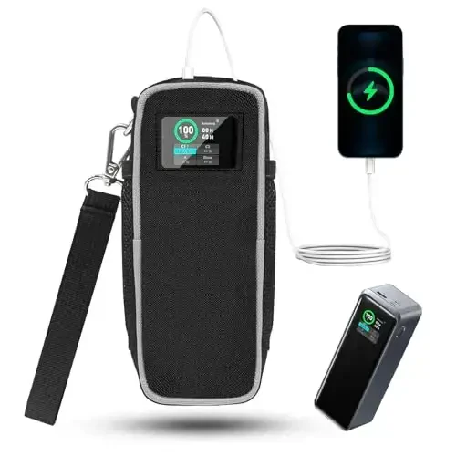 JAYOBGO Carrying Case Fit for Anker Prime Power Bank (27,650mAh), Portable Storage Power Bank Cover Protective Bag with Extra Mesh Pocket, Traveling Bag for Anker 250W, Oxford Fabric(Case Only) - JAYOBGO