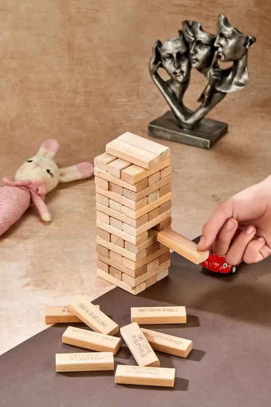 Jazoli Jenga Muvozanat O'yini Jazoli Minor Katta Katta 54 dona - 3