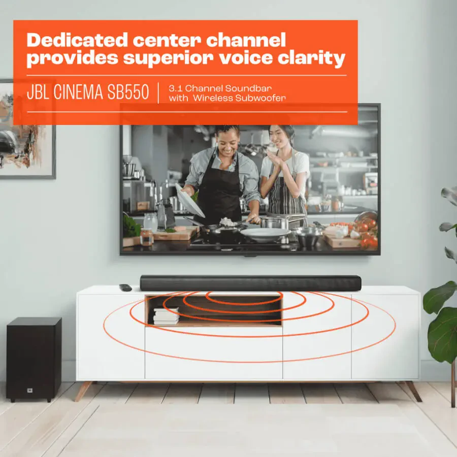 JBL CINEMA SB550 - 3.1 Kanal Soundbar simsiz Subwoofer bilan - 2
