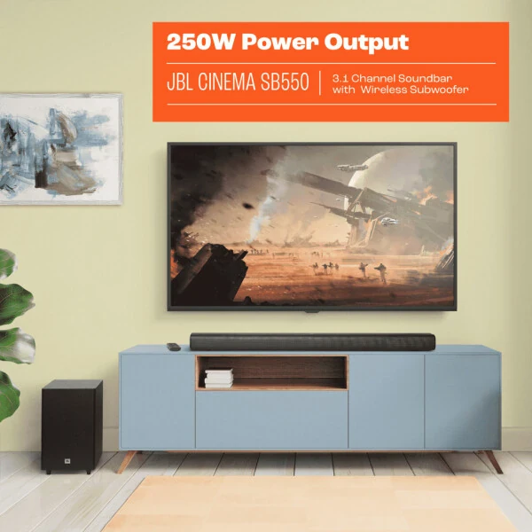 JBL CINEMA SB550 - 3.1 Kanal Soundbar simsiz Subwoofer bilan - 3
