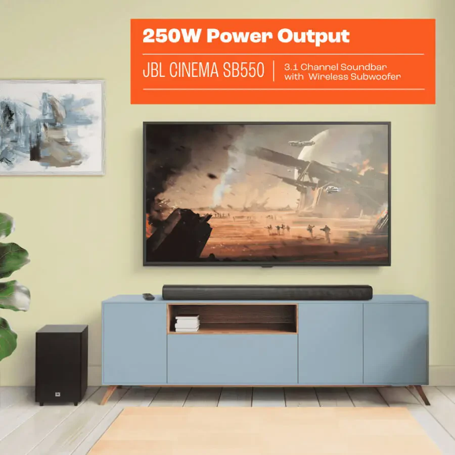 JBL CINEMA SB550 - 3.1 Kanal Soundbar simsiz Subwoofer bilan - 3