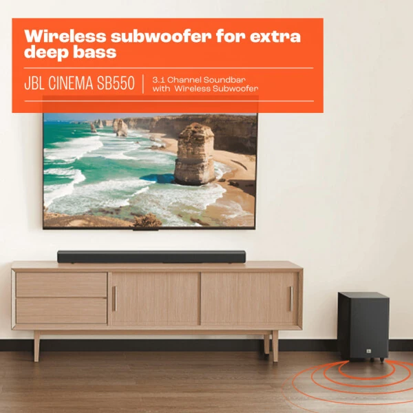 JBL CINEMA SB550 - 3.1 Kanal Soundbar simsiz Subwoofer bilan - 4