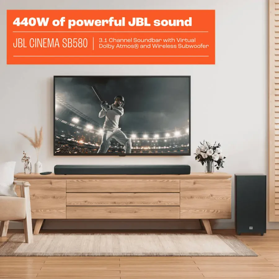JBL CINEMA SB580 - 3.1 Channel Soundbar with Virtual Dolby Atmos® and Wireless Subwoofer - 4