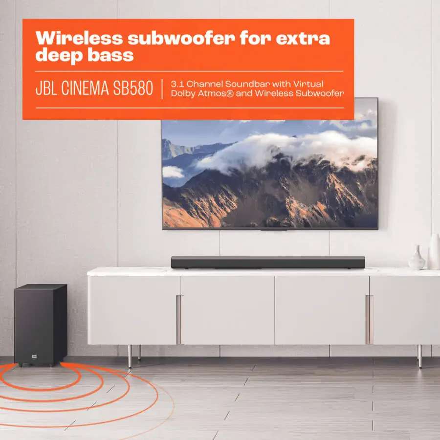 JBL CINEMA SB580 - Virtual Dolby Atmos® ва симсиз сабвуфери бор 3.1-каналли саундбар - 3