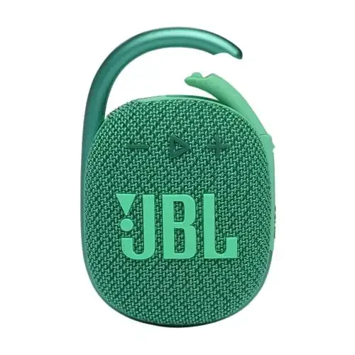 JBL Clip 4 Eco - Ultra-Portable Suv o'tkazmaydigan va chang o'tkazmaydigan Bluetooth dinamik, katta audio va kuchli bass, 90% iste'moldan keyingi qayta ishlangan plastmassadan tayyorlangan, O'rnatilgan karabin, 10 soatgacha o'ynash (Yashil) - JBL (1)