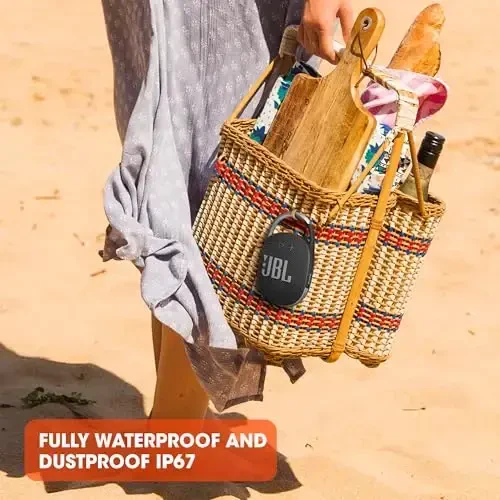 JBL Clip 4 Eco - Ultra-Portable Suv oʻtkazmaydigan va chang oʻtkazmaydigan Bluetooth karnay, katta audio va kuchli bass, 90% isteʼmoldan keyingi qayta ishlangan plastmassadan tayyorlangan, Oʻrnatilgan karabin, 10 soatgacha oʻynash (koʻk) - 7