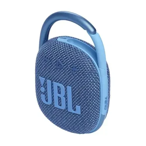JBL Clip 4 Eco - Ultra-Portable Waterproof and Dustproof Bluetooth Speaker, big audio & punchy bass, made with 90% post-consumer recycled plastic, Integrated carabiner, Up to 10 Hours of Play (Blue) - 3