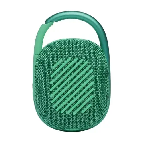 JBL Clip 4 Eco - Ultra-Portable Waterproof and Dustproof Bluetooth Speaker, big audio & punchy bass, made with 90% post-consumer recycled plastic, Integrated carabiner, Up to 10 Hours of Play (Green) - 3