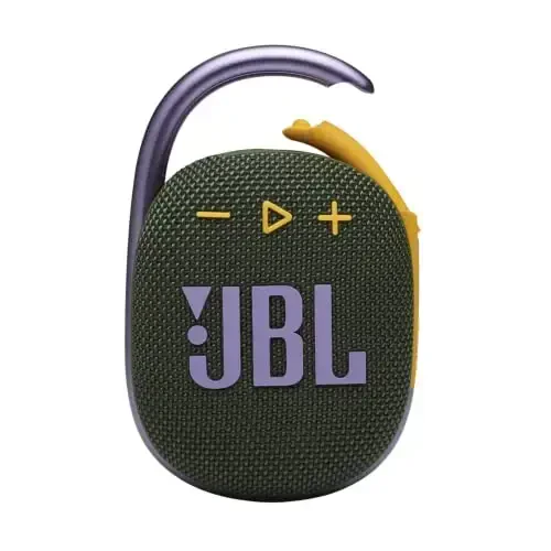 JBL Clip 4, Green - Portable Bluetooth 5.1 Speaker - Up to 10 Hours of Play - Waterproof & Dust Resistant - Includes Noise & Echo-Canceling Speakerphone - JBL