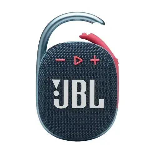 JBL Clip 4, Moviy/Marjon - Portativ Bluetooth 5.1 karnay - 10 soatgacha musiqa tinglash - Suv va changga chidamli - shovqinni bekor qiluvchi karnay ham bor - 1