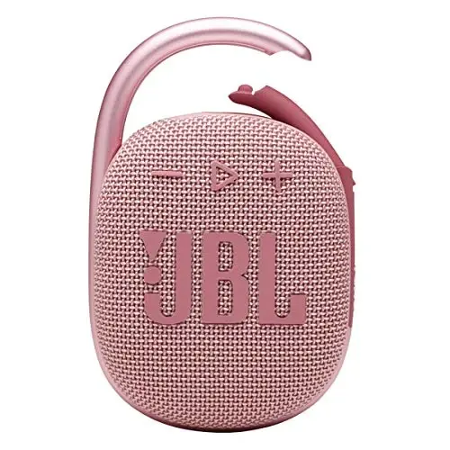 JBL Clip 4 - Portable Mini Bluetooth Speaker, big audio and punchy bass, integrated carabiner, IP67 waterproof and dustproof, 10 hours of playtime, speaker for home, outdoor and travel (Pink) 