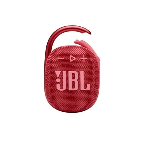JBL Clip 4 - Portativ mini Bluetooth dinamik, katta audio va kuchli bas, integratsiyalashgan karabin, IP67 suv va changga chidamli, 10 soatlik o'yin vaqti, uy, ochiq havoda va sayohat uchun dinamik (Qizil) - JBL