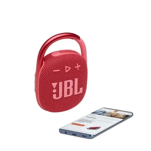 JBL Clip 4 - Portativ mini Bluetooth dinamik, katta audio va kuchli bas, integratsiyalashgan karabin, IP67 suv va changga chidamli, 10 soatlik o'yin vaqti, uy, ochiq havoda va sayohat uchun dinamik (Qizil) - 3