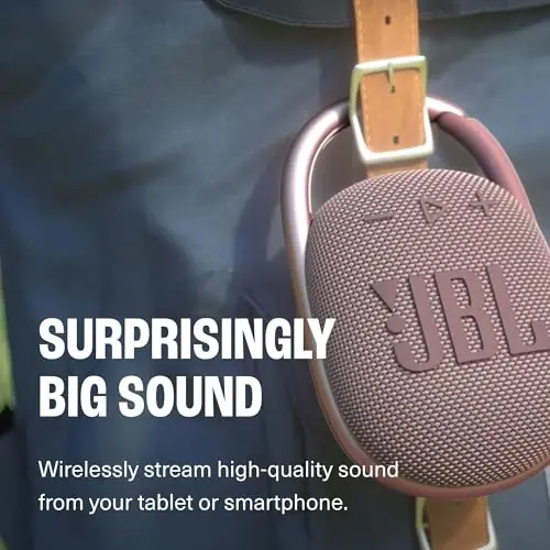 JBL Clip 4 - Portativ mini Bluetooth karnay, katta audio va kuchli bass, o'rnatilgan karabin, IP67 suv va changga chidamli, 10 soatlik o'yin vaqti, uy, tashqi va sayohat uchun karnay (Squad) - 3
