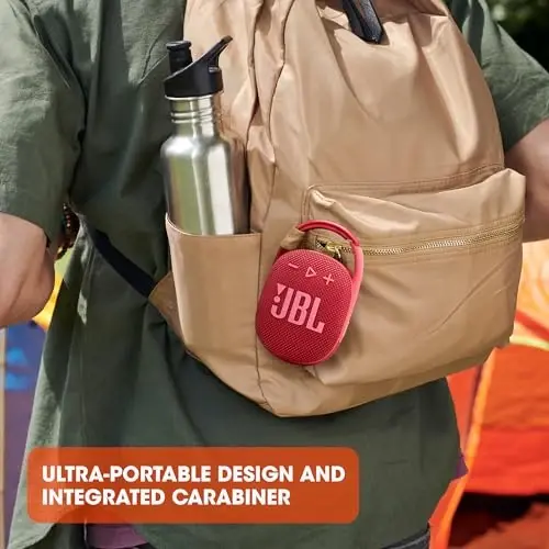 JBL Clip 4 - портативная мини-колонка Bluetooth, большой звук и напористые басы, встроенный карабин, водо- и пыленепроницаемость IP67, 10 часов воспроизведения, колонка для дома, улицы и путешествий (Squad) - 5