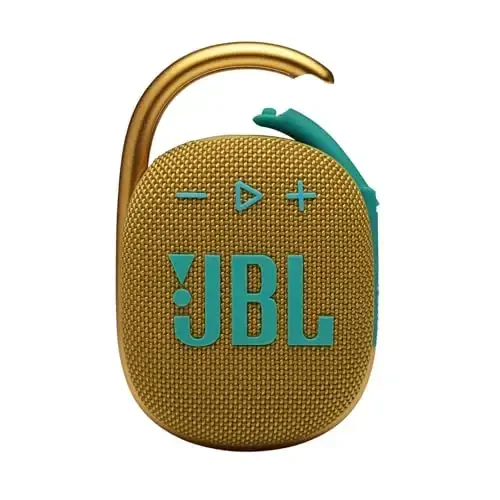 JBL Clip 4, Sariq - Portativ Bluetooth 5.1 karnay - 10 soatgacha musiqa tinglash - Suv va changga chidamli - Ovozni bekor qiluvchi karnay qo'shilgan - JBL