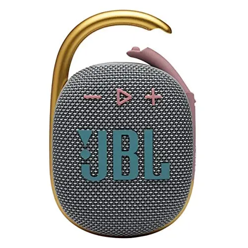 JBL Clip 4 - Portable Mini Bluetooth Speaker, big audio and punchy bass, integrated carabiner, IP67 waterproof and dustproof, 10 hours of playtime, speaker for home, outdoor and travel (Grey) - JBL