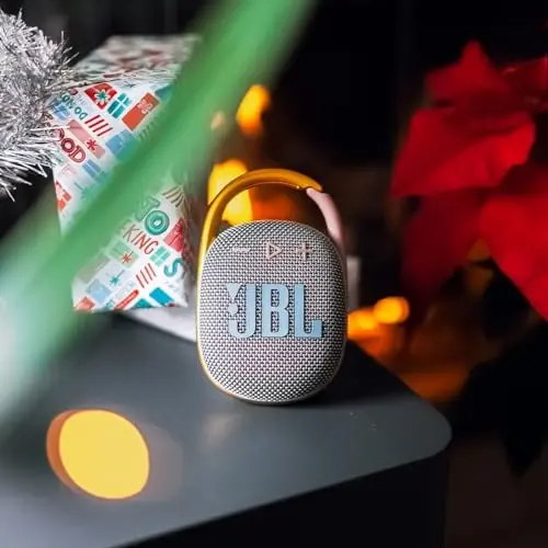 JBL Clip 4 - Taşınabilir Mini Bluetooth Hoparlör, büyük ses ve etkili bas, entegre karabina, IP67 su geçirmez ve toz geçirmez, 10 saat çalma süresi, ev, dış mekan ve seyahat için hoparlör (Gri) - 4
