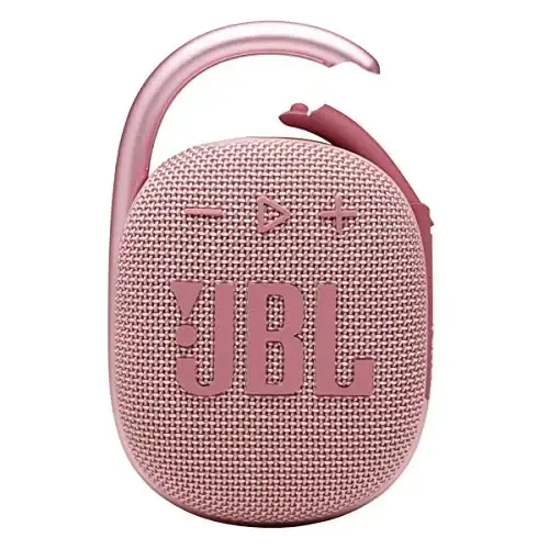 JBL Clip 4 - Portable Mini Bluetooth Speaker, big audio and punchy bass, integrated carabiner, IP67 waterproof and dustproof, 10 hours of playtime, speaker for home, outdoor and travel (Pink) 