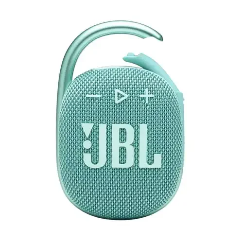 JBL Clip 4, Teal - Portable Bluetooth 5.1 Speaker - Up to 10 Hours of Play - Waterproof & Dust Resistant - Includes Noise & Echo-Canceling Speakerphone - 1