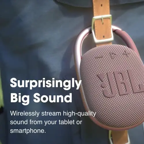 JBL Clip 4, to'q sariq - Portativ Bluetooth 5.1 karnay - 10 soatgacha musiqa tinglash - Suv va changga chidamli - shovqinni bekor qiluvchi va aks-sadoni o'chiruvchi karnayni o'z ichiga oladi - 2