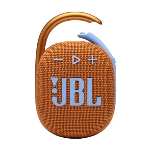 JBL Clip 4, to'q sariq - Portativ Bluetooth 5.1 karnay - 10 soatgacha musiqa tinglash - Suv va changga chidamli - shovqinni bekor qiluvchi va aks-sadoni o'chiruvchi karnayni o'z ichiga oladi - JBL