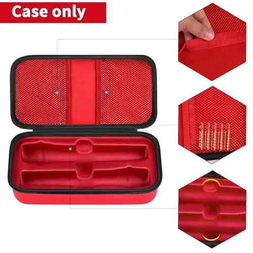 Againmore Wireless Microphone Case Compatible with JBL Wireless Two Microphone System, Handheld Dual Mic Travel Bag for Singing or Karaoke for Receivers, Adapters, AA Batteries - 5